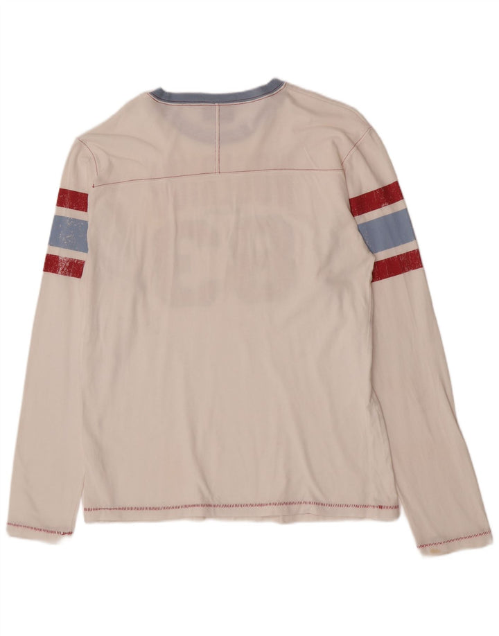 Woolrich Ανδρικό γραφικό μπλουζάκι μακρυμάνικο μεγάλο λευκό βαμβακερό