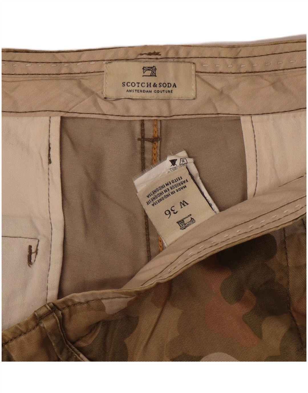 Ανδρικό σορτς Chino SCOTCH & SODA W36 Μεγάλο βαμβακερό χακί παραλλαγής