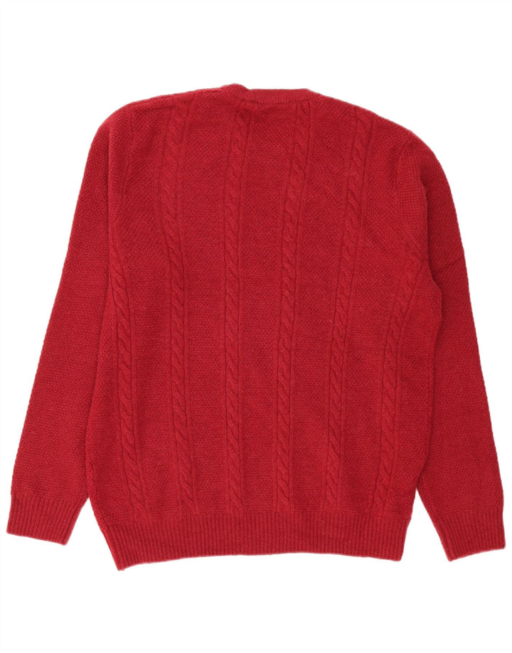 Crew Clothing Ανδρικό πουλόβερ με λαιμόκοψη, μεγάλο κόκκινο μαλλί αρνιού