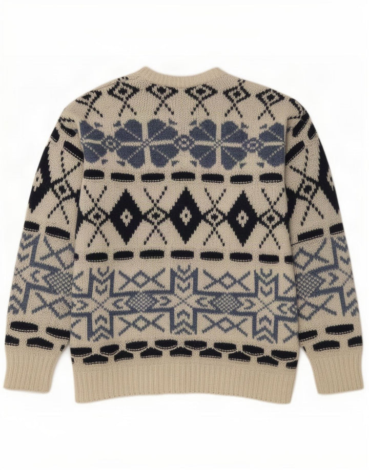 Ανδρικό πουλόβερ Shetland Crew Neck Jumper Large Off White Fair Isle