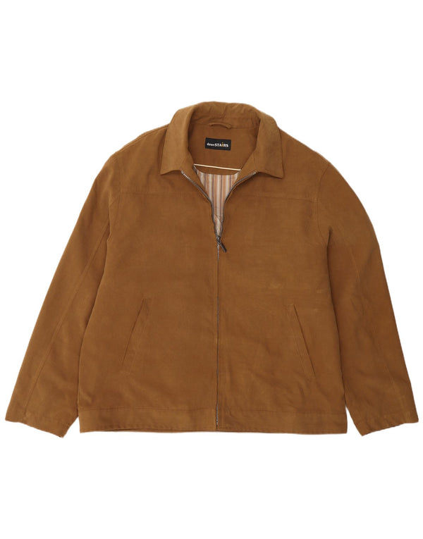 Vintage Ανδρικό Bomber Jacket UK 46 3XL καφέ πολυεστέρας