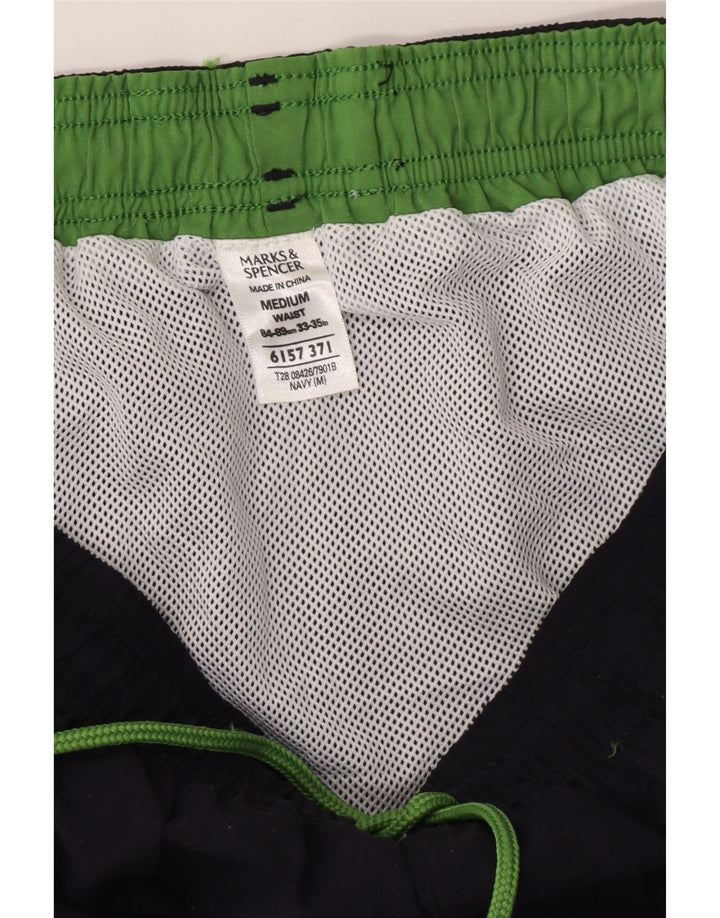 Ανδρικό σορτς κολύμβησης Marks & Spencer με μεσαίο μπλε ναυτικό πολυεστέρα