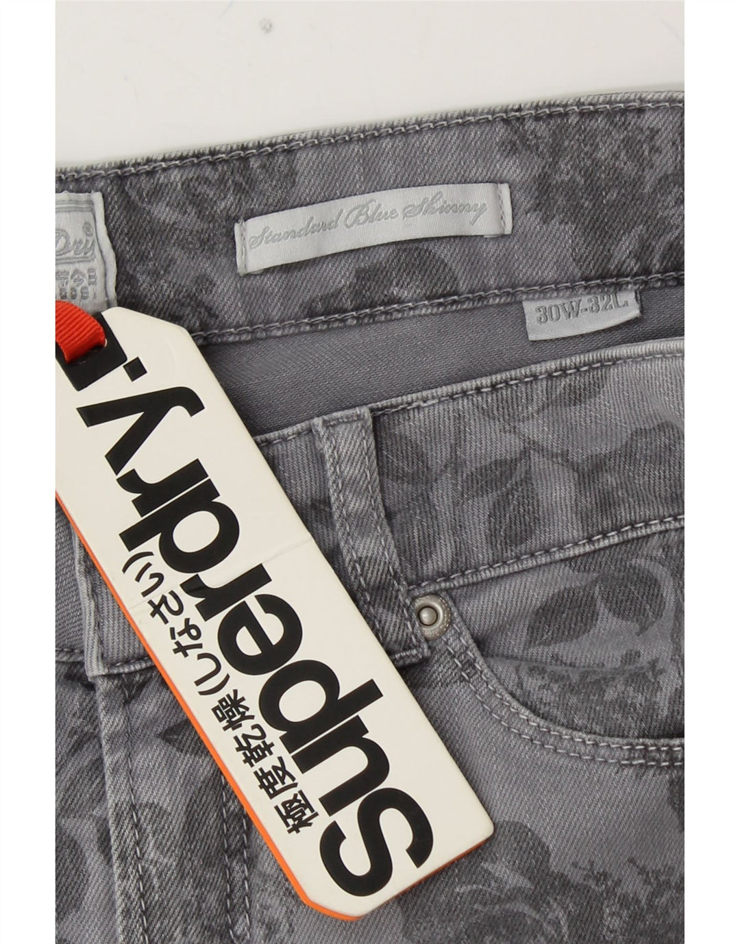 SUPERDRY Γυναικείο Standard Skinny Jeans W30 L32 Μπλε φλοράλ βαμβακερό