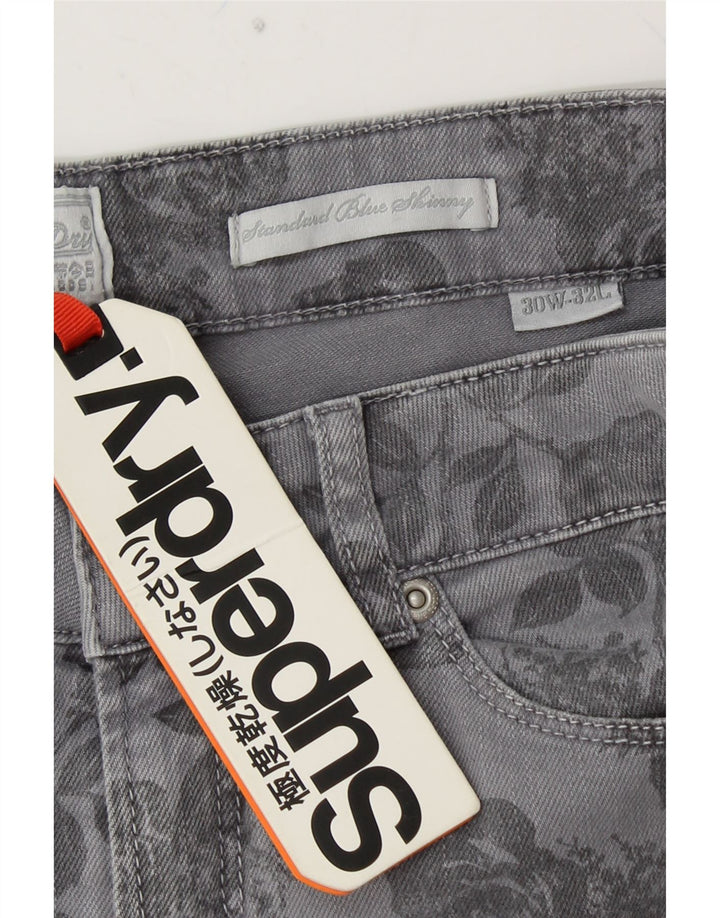 SUPERDRY Γυναικείο Standard Skinny Jeans W30 L32 Μπλε φλοράλ βαμβακερό