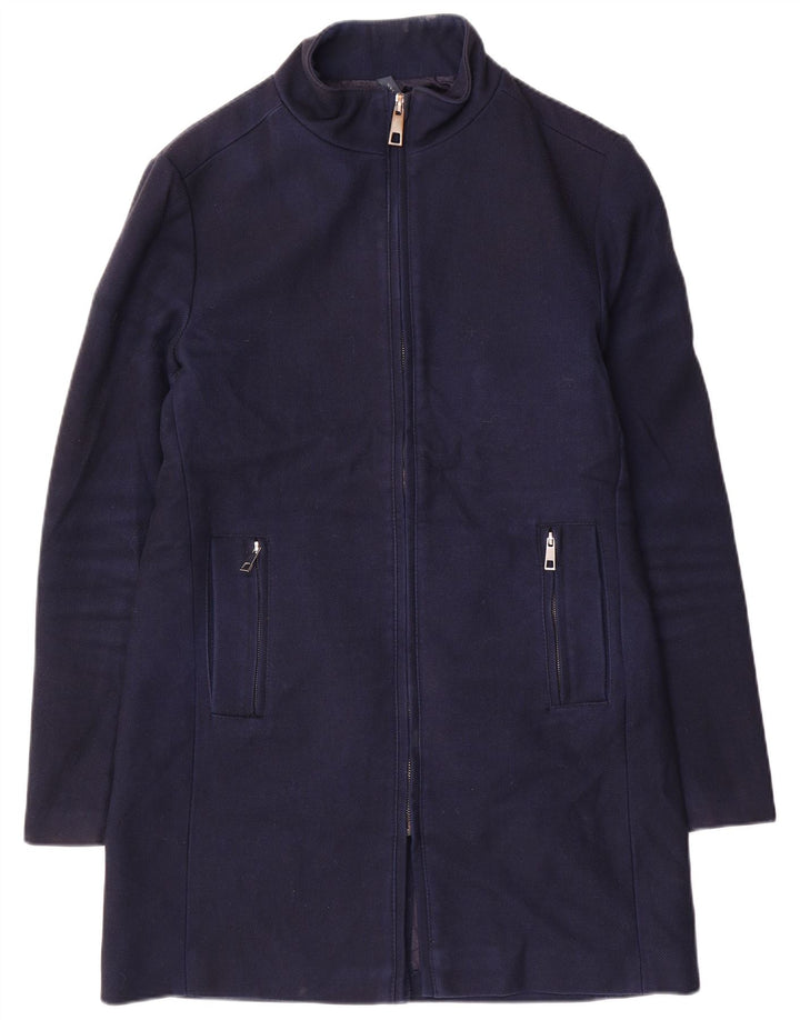 Ανδρικό παλτό ZARA UK 40 Large Navy Blue Polyester