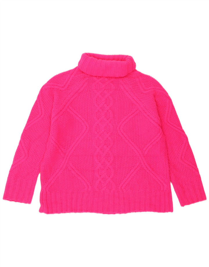Oasis Γυναικείο πουλόβερ με ρολό λαιμόκοψη UK 10 Small Pink Acrylic