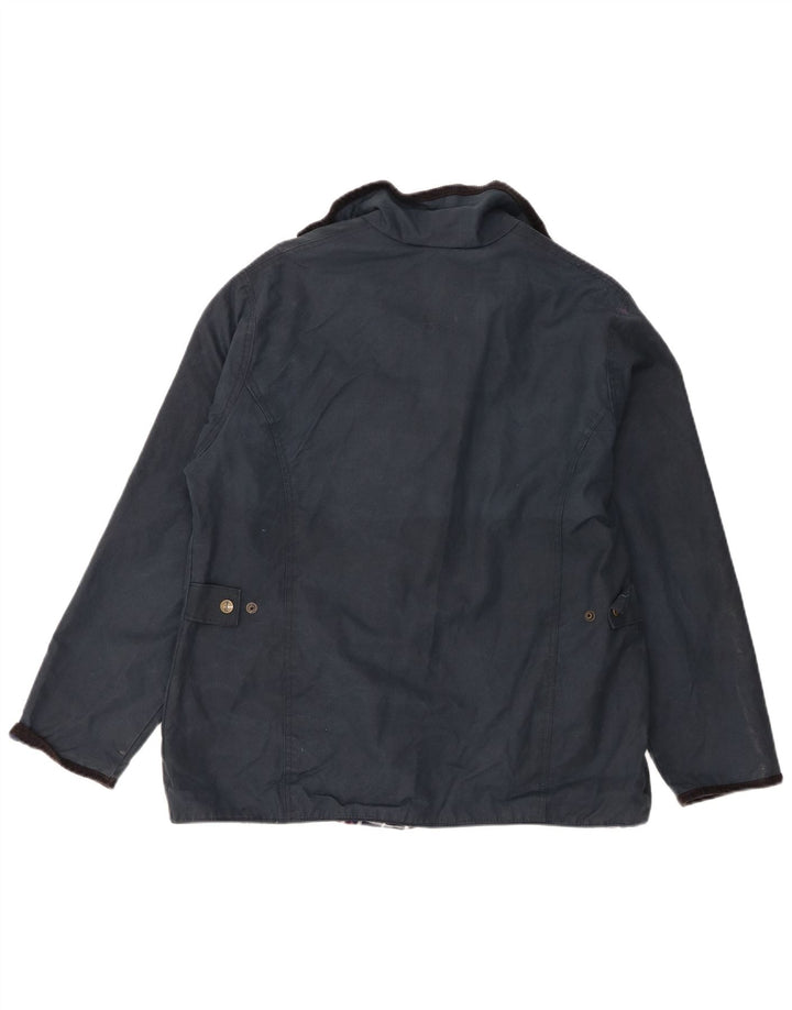 Γυναικείο κερωμένο βαμβακερό μπουφάν Rydale UK 16 Large Navy Blue