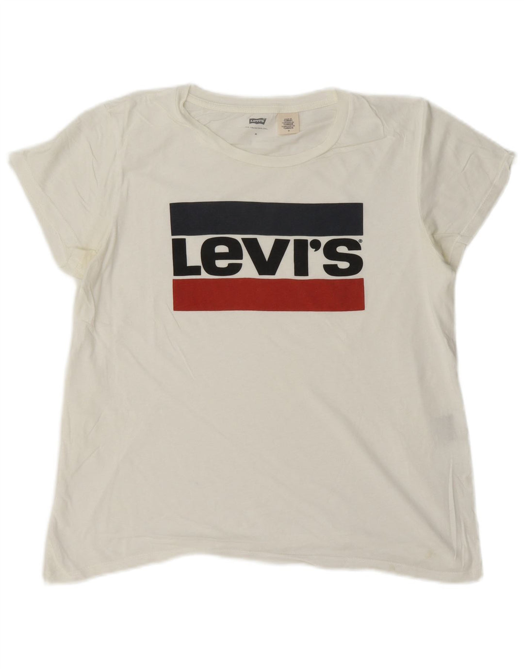 Γυναικείο γραφικό T-Shirt Levi's Top UK 14 Medium White