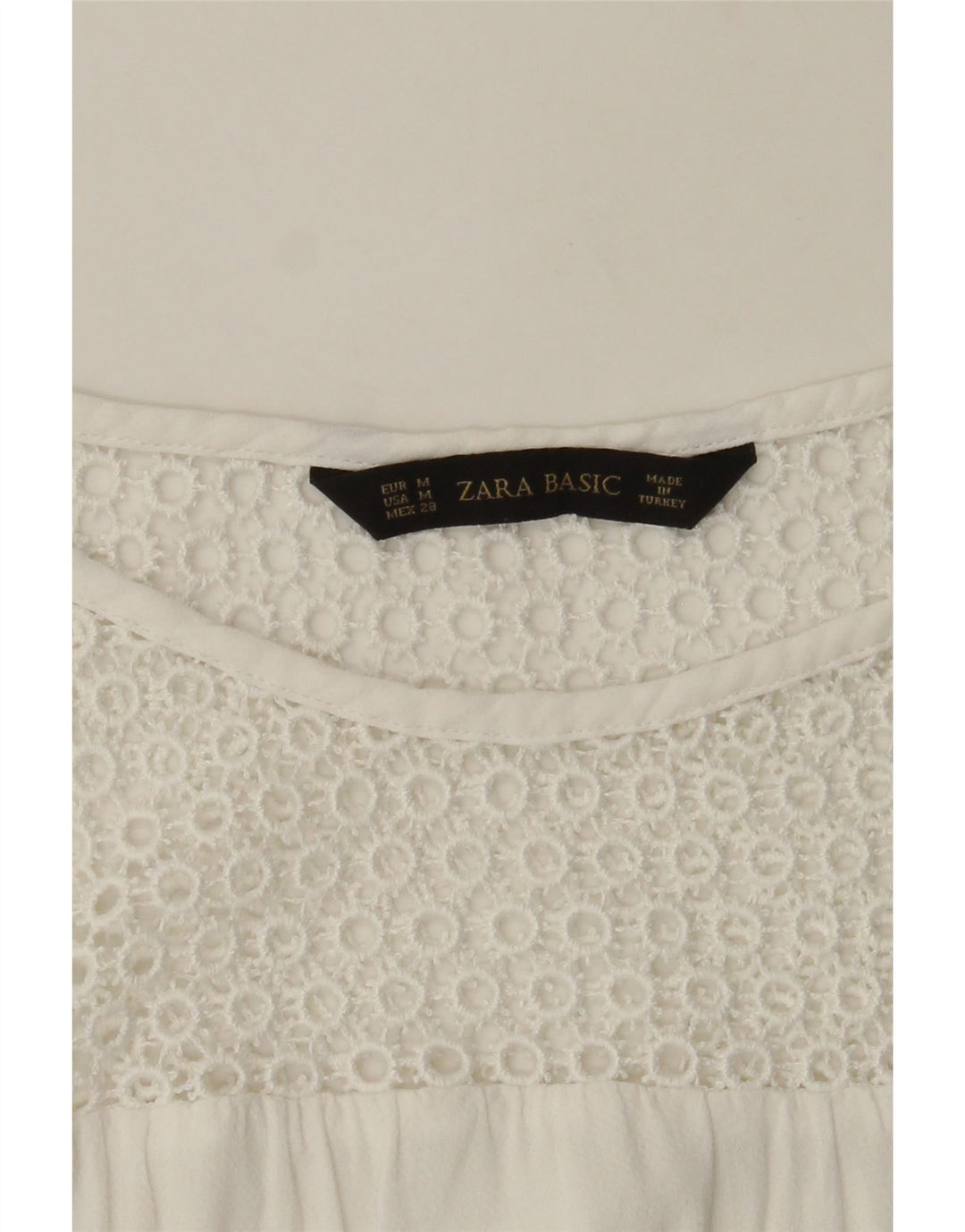ZARA Womens Sleeveless Blouse Top UK 12 Medium White Floral Vintage Zara and Second-Hand Zara from Messina Hembry 