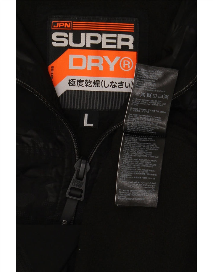 Superdry Ανδρικό πουλόβερ με κουκούλα Rain Jacket UK 40 Large Black Polyester