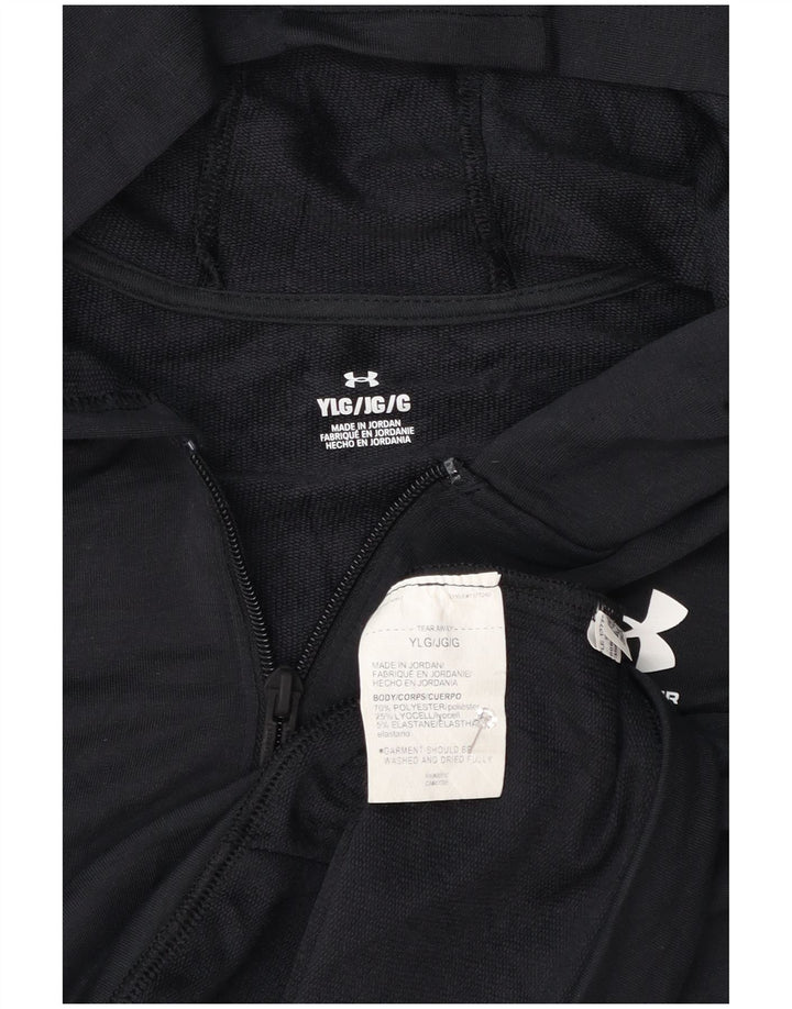 Under Armour Boys Zip Hoodie πουλόβερ 11-12 ετών μεγάλο μαύρο πολυεστέρα
