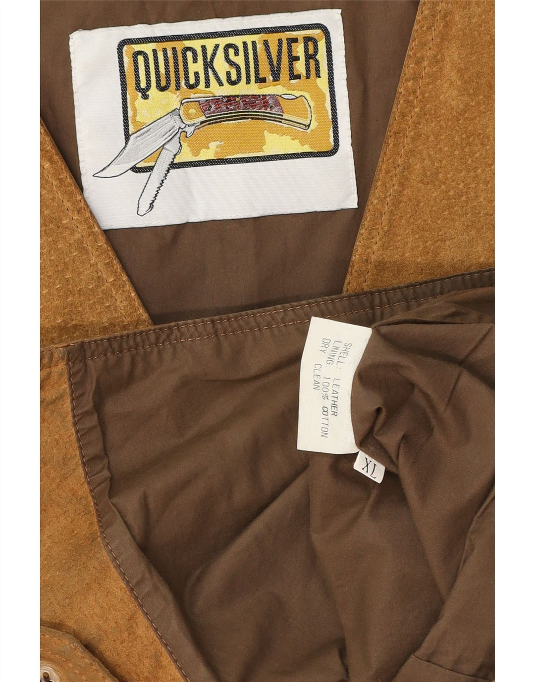 Ανδρικό σουέτ γιλέκο Quiksilver XL Καφέ Δερμάτινο