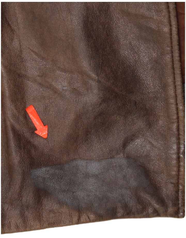 Vintage Ανδρικό Δερμάτινο Μπουφάν UK 42 XL Καφέ Δερμάτινο