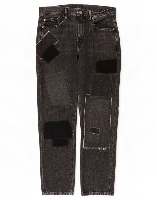 Polo Ralph Lauren Womens Boyfriend Tapered Jeans W27 L27 Black Patchwork