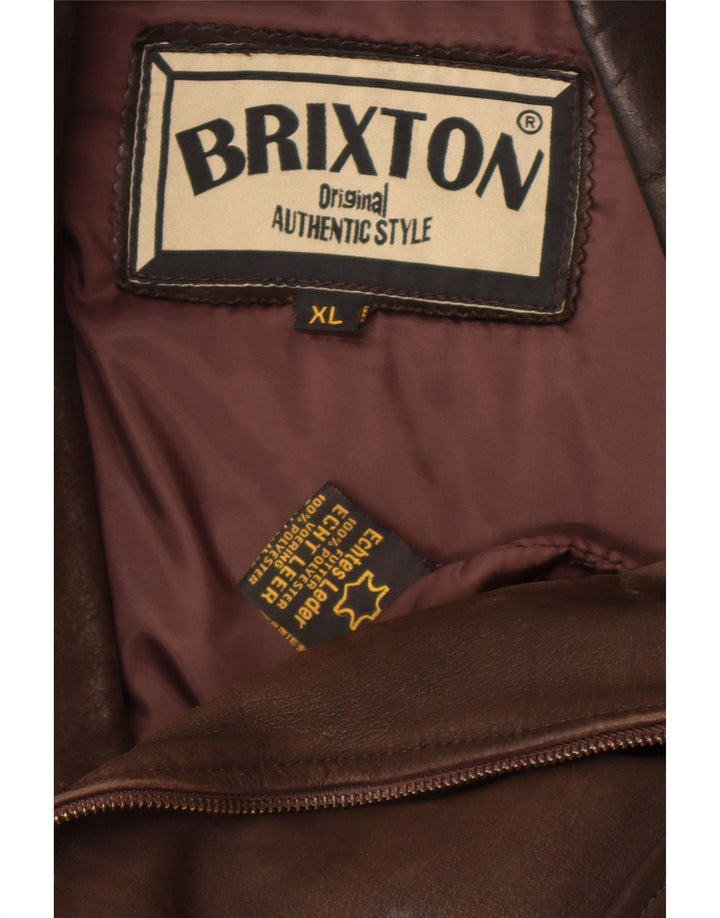 Brixton Γυναικείο Δερμάτινο Μπουφάν Biker UK 18 XL Καφέ Δερμάτινο