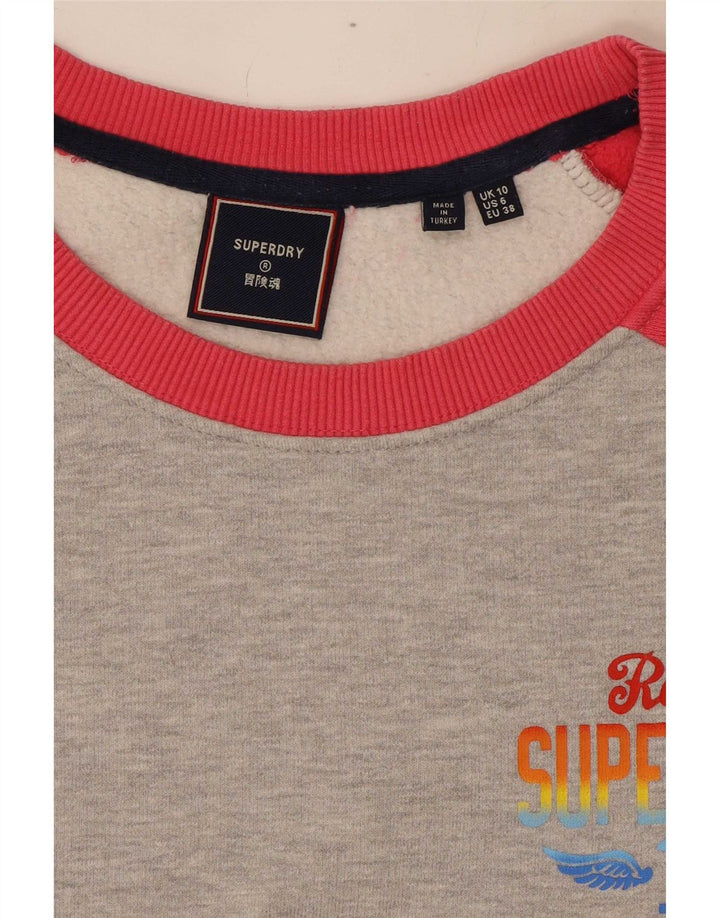 Superdry γυναικείο φούτερ μεγάλου μεγέθους Jumper UK 10 Small Grey Colourblock