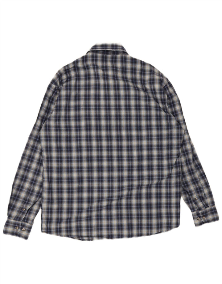 Ανδρικό πουκάμισο Wrangler με μεσαίο μπλε ναυτικό καρό βαμβακερό