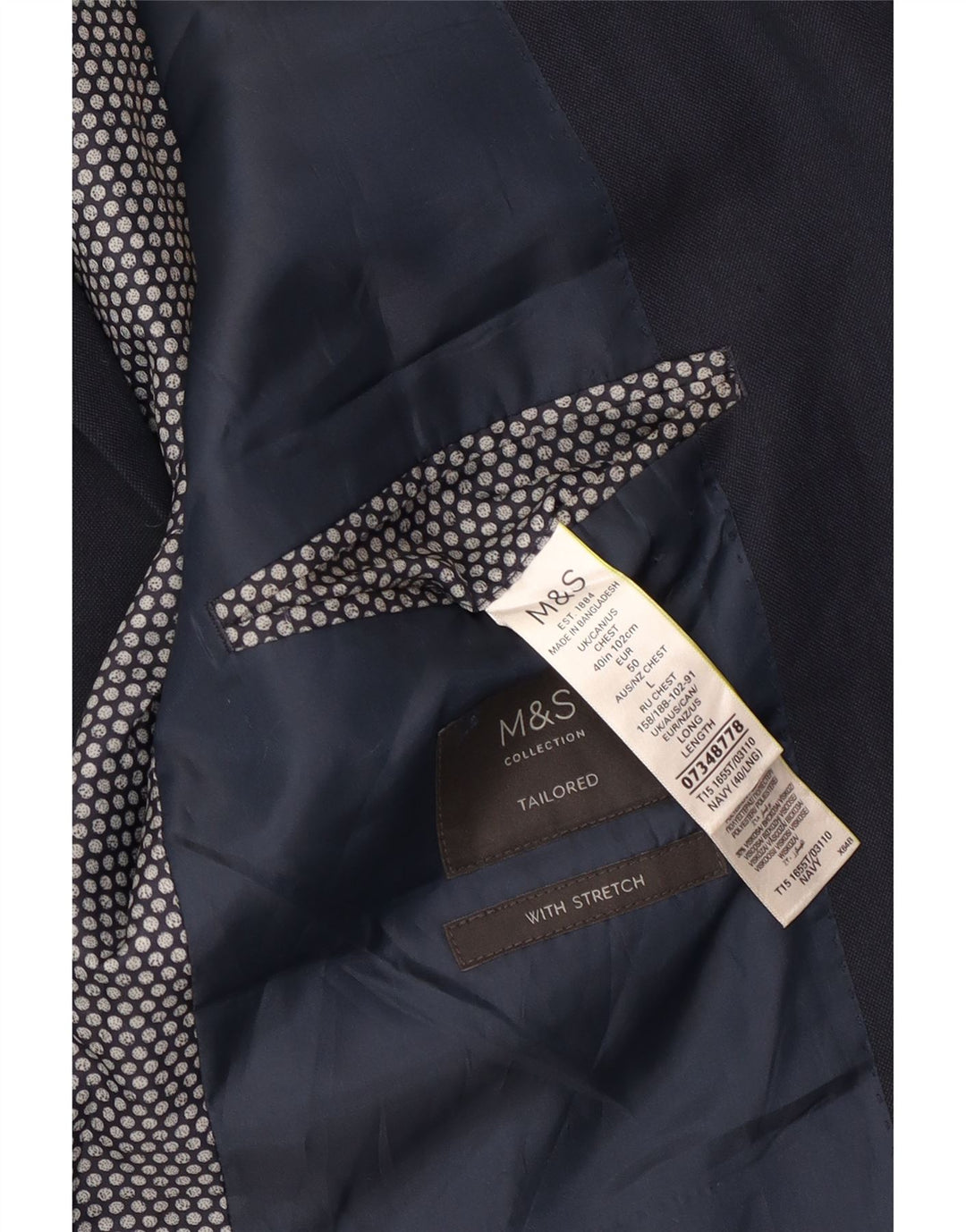 Marks & Spencer Ανδρικό μπλέιζερ με 2 κουμπιά μπουφάν UK 40 Medium Navy Blue