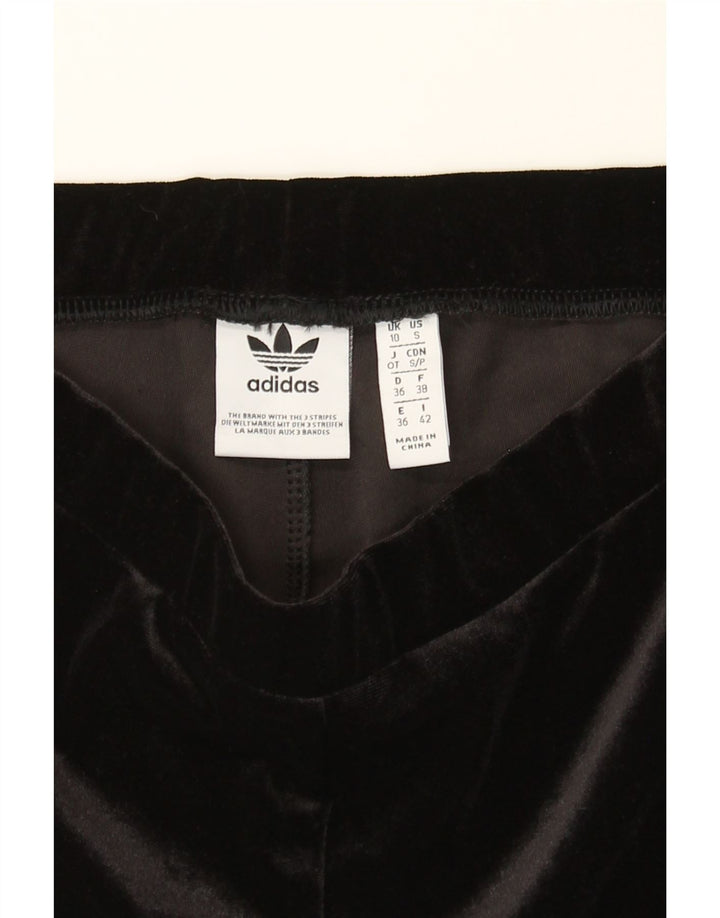 ADIDAS Womens Leggings UK 10 Small Black Polyester Vintage Adidas and Second-Hand Adidas from Messina Hembry 