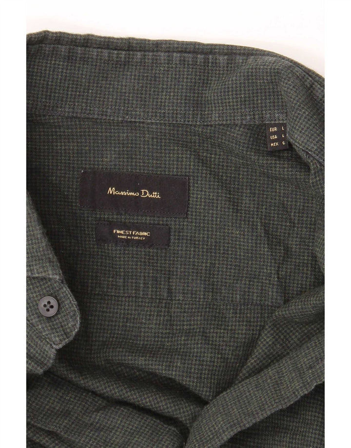 Ανδρικό πουκάμισο Massimo Dutti σε μεγάλο πράσινο