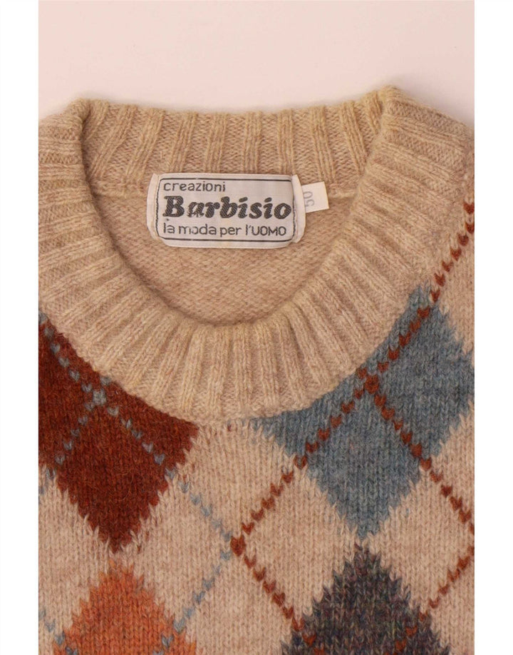 Ανδρικό πουλόβερ Barbisio Crew Neck Jumper IT 50 Medium Beige Argyle/Diamond