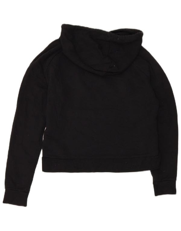 Trussardi Jeans Γυναικεία υπερμεγέθη Crop Graphic Hoodie Jumper UK 6 XS Black