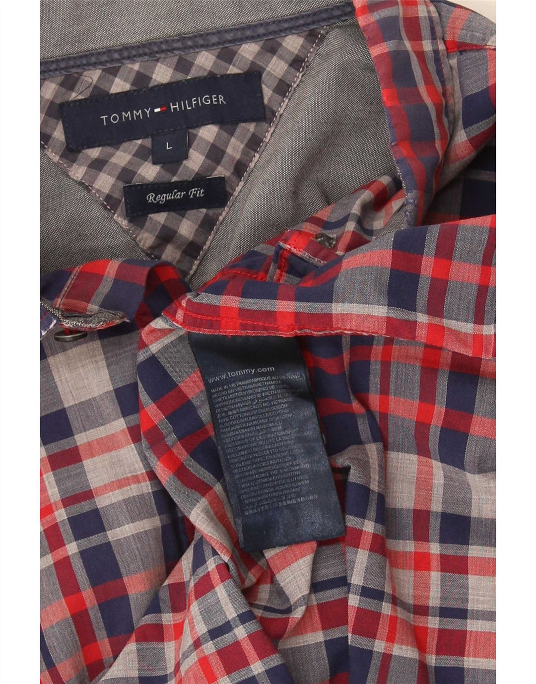 Tommy Hilfiger Ανδρικό πουκάμισο με κανονική εφαρμογή, μεγάλο μπλε βαμβακερό