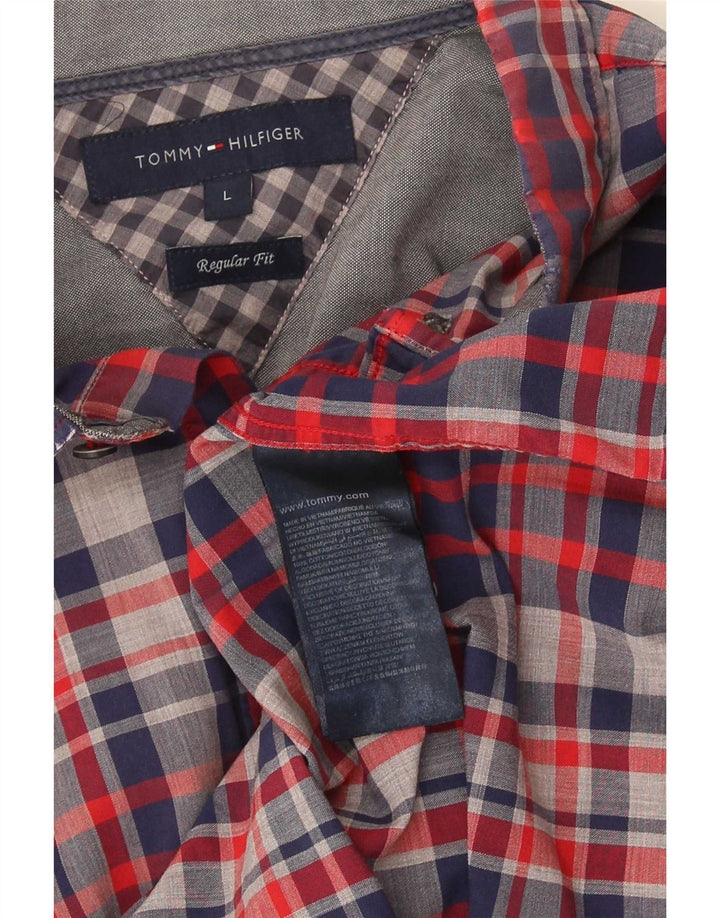 Tommy Hilfiger Ανδρικό πουκάμισο με κανονική εφαρμογή, μεγάλο μπλε βαμβακερό