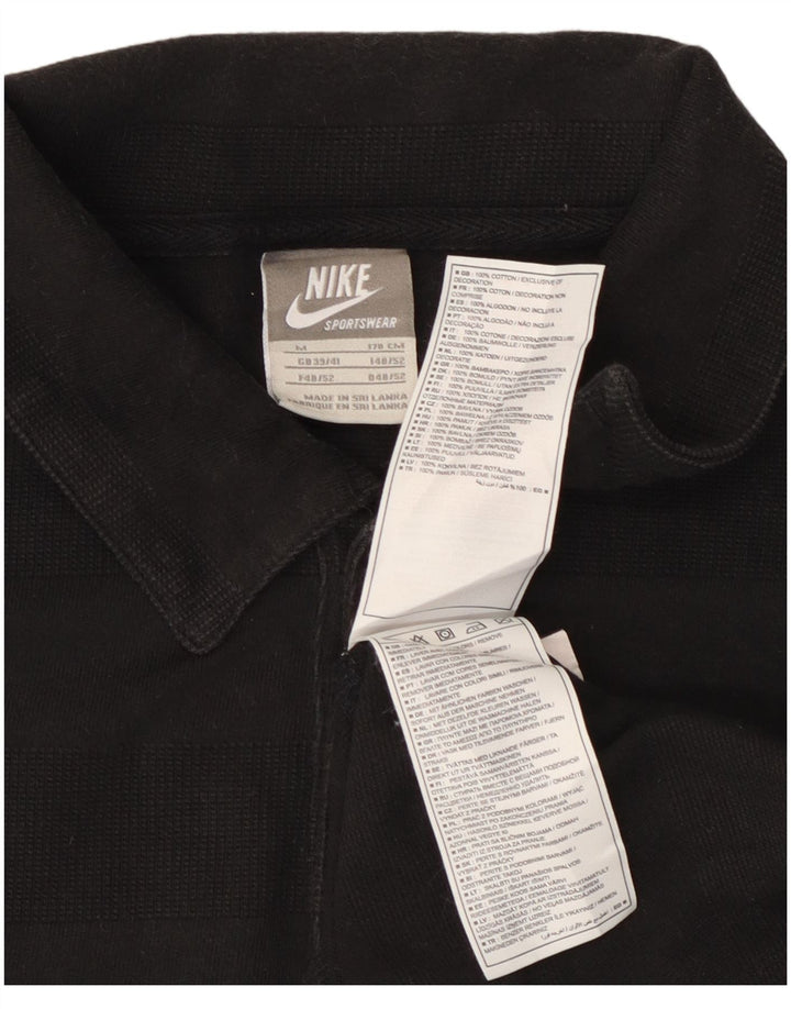 Ανδρικό γραφικό μπλουζάκι πόλο NIKE UK 39/41 μεσαίο μαύρο ριγέ βαμβακερό