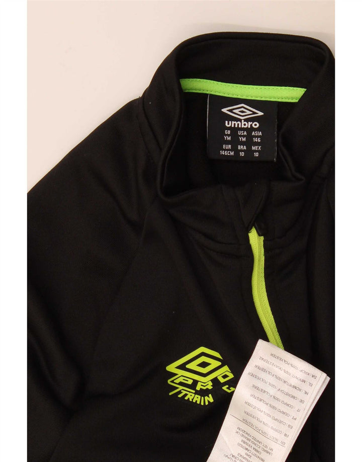 Μακρυμάνικο μπλουζάκι με φερμουάρ Umbro Boys 9-10 ετών Μεσαίο μαύρο χρώμα