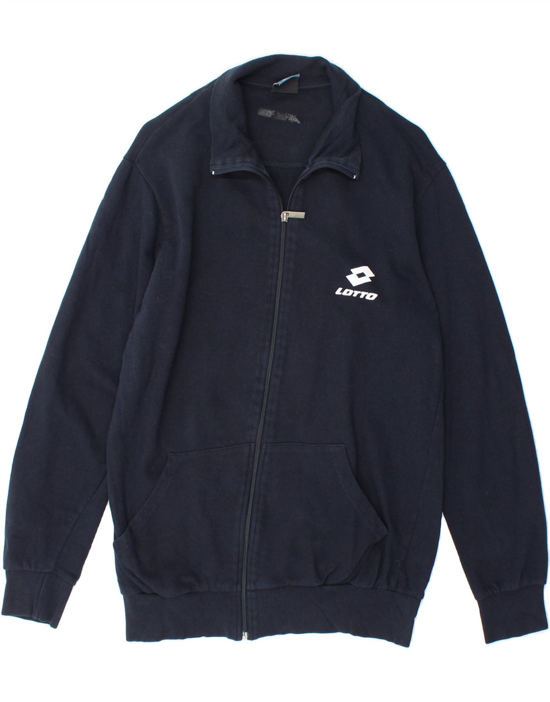 LOTTO Mens Graphic Tracksuit Top Jacket Medium Navy Blue Cotton Vintage Lotto and Second-Hand Lotto from Messina Hembry 
