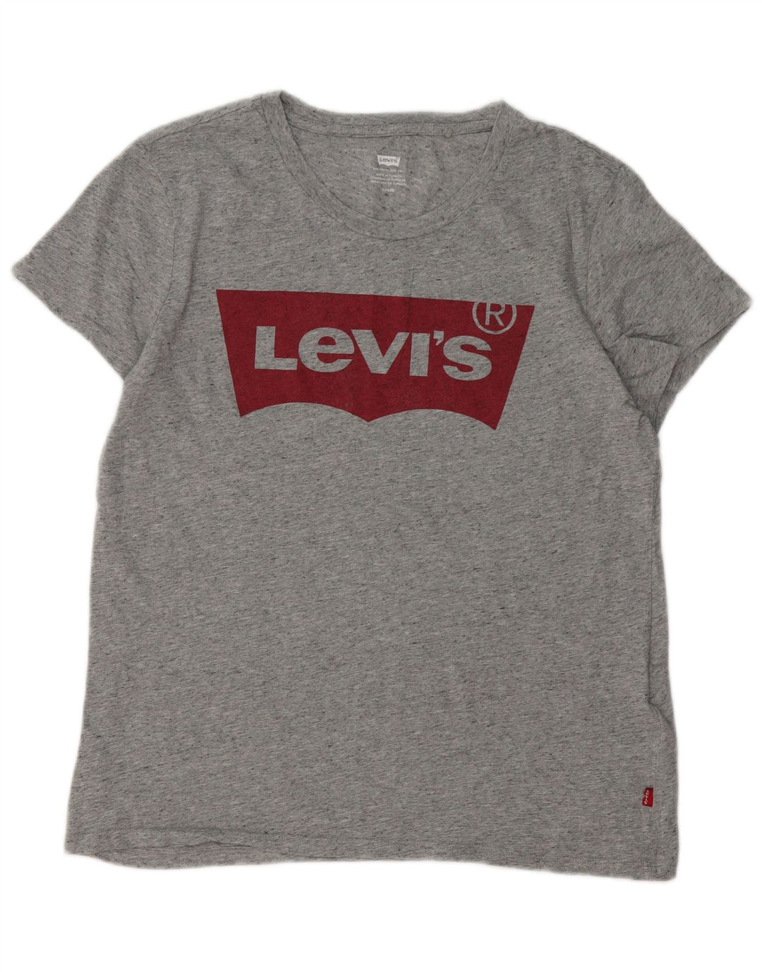 Γυναικείο γραφικό μπλουζάκι Levi's Top UK 14 Large Grey Flecked Cotton