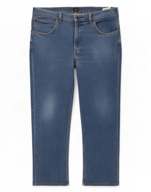 Lee Mens Brooklyn Straight Jeans W38 L27 Blue Cotton
