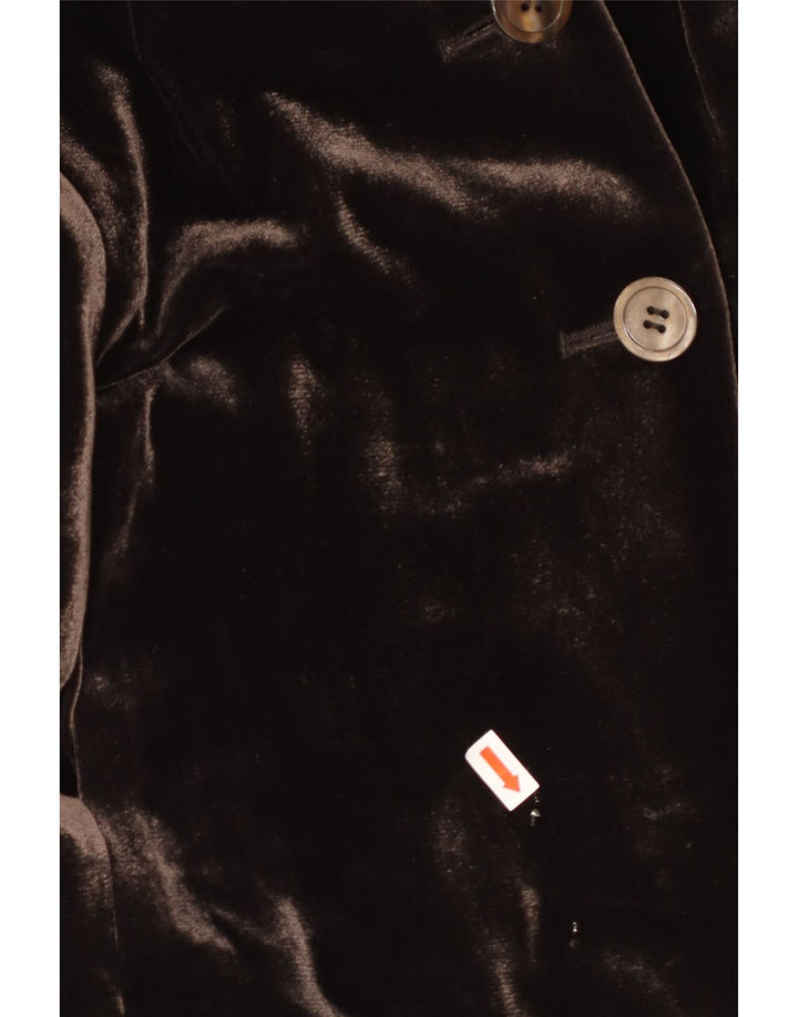 APRIORI Γυναικείο μπλέιζερ με 3 κουμπιά UK 14 Μεγάλο Καφέ Μεταξωτό