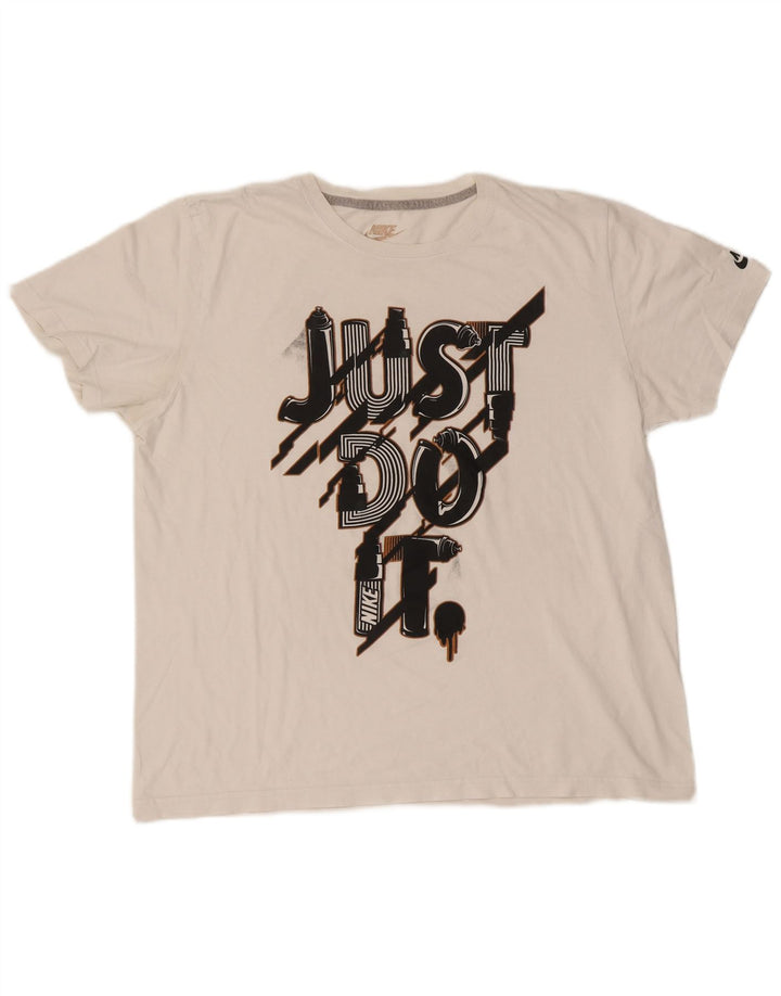 Ανδρικό γραφικό μπλουζάκι Nike Slim Fit Top 2XL λευκό