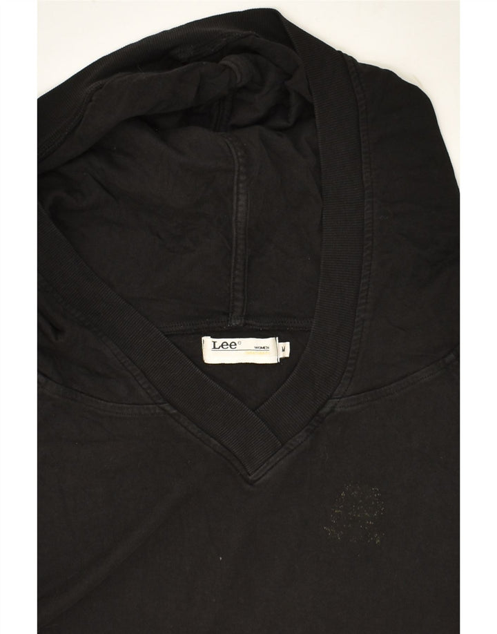 LEE Womens Hoodie Jumper UK 14 Medium Black | Vintage Lee | Thrift | Second-Hand Lee | Used Clothing | Messina Hembry 