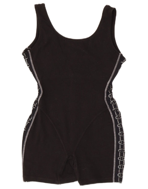 Champion Womens Graphic Αμάνικο Playsuit UK 14 Large μαύρο βαμβακερό