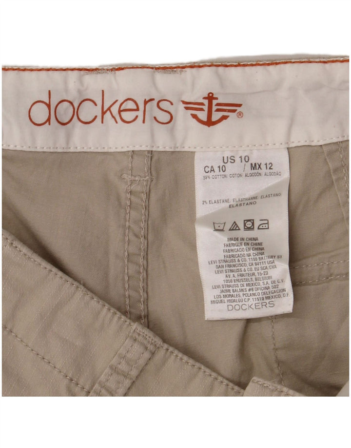 DOCKERS Γυναικείο Σορτς Chino US 10 Μεγάλο W32 Μπεζ βαμβακερό
