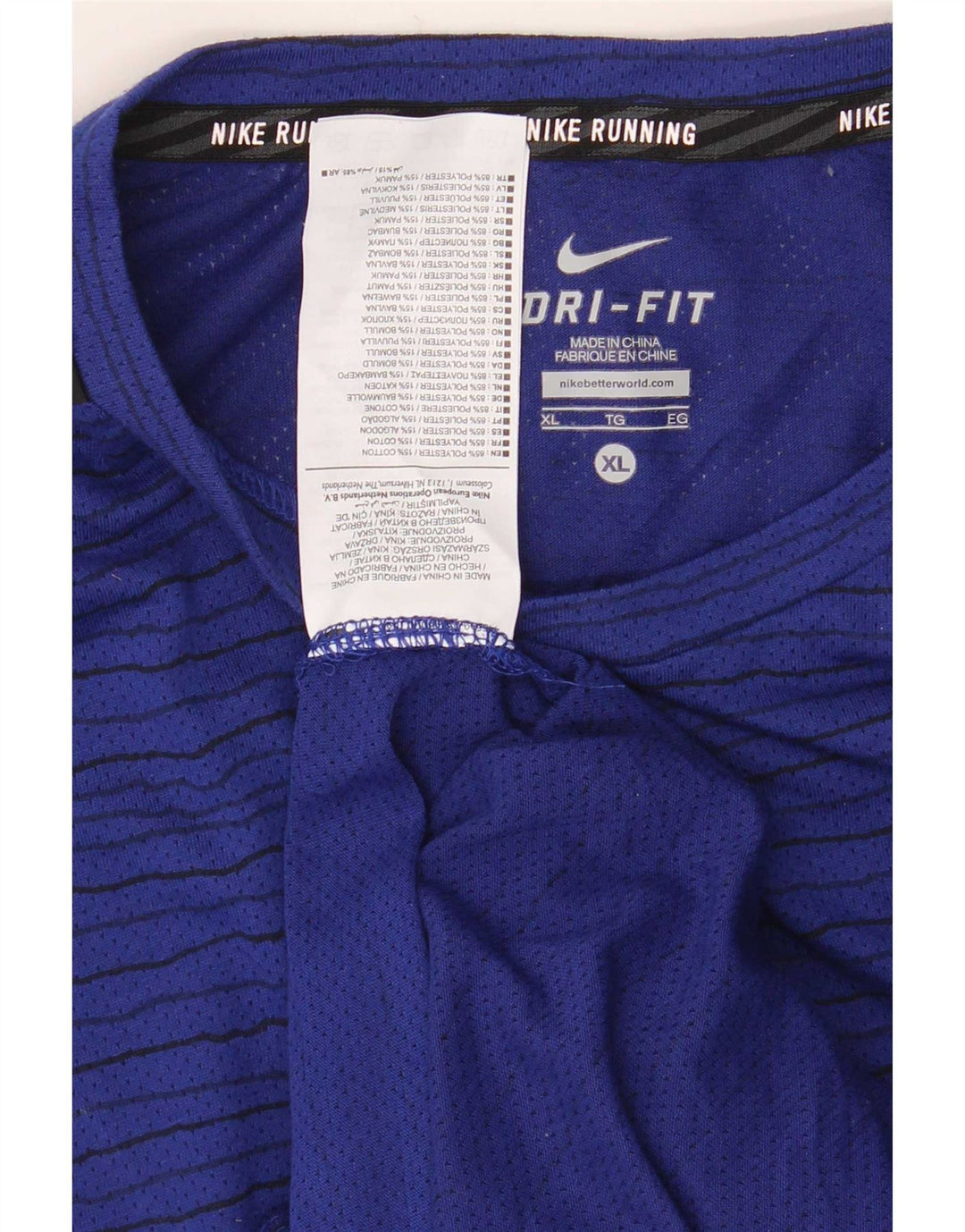 Ανδρικό T-shirt Nike Dri Fit Top XL Navy Blue ριγέ πολυεστέρας