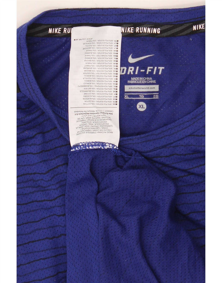Ανδρικό T-shirt Nike Dri Fit Top XL Navy Blue ριγέ πολυεστέρας