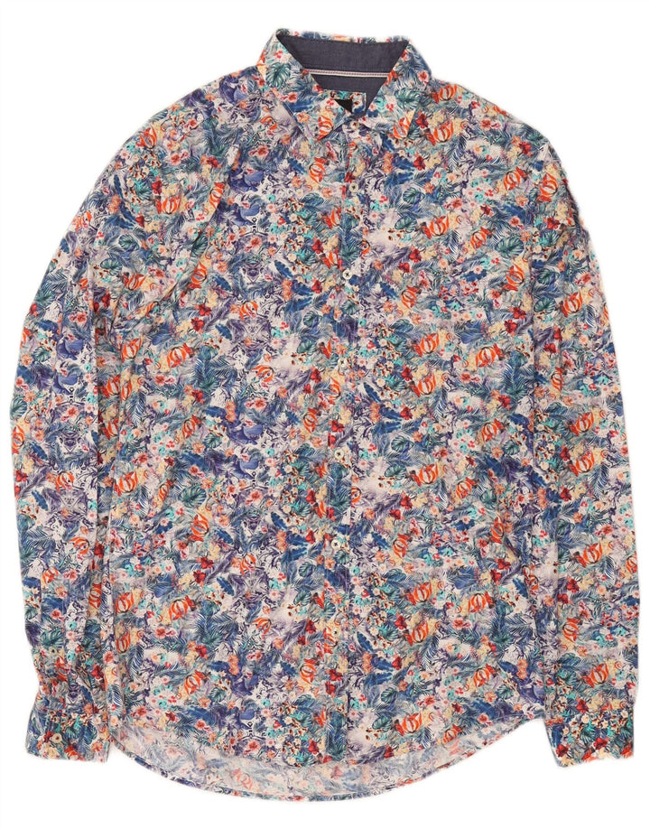 Zara Ανδρικό πουκάμισο Slim Fit Μεσαίο Πολύχρωμο Βαμβακερό Floral