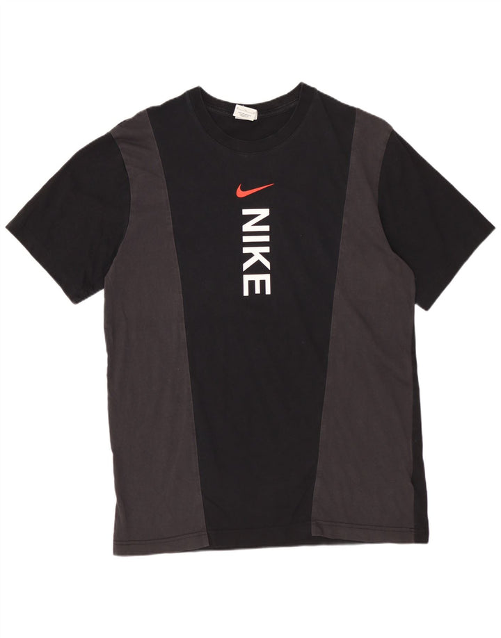 Ανδρικό γραφικό μπλουζάκι NIKE, μεσαίο μαύρο χρώμα, βαμβακερό