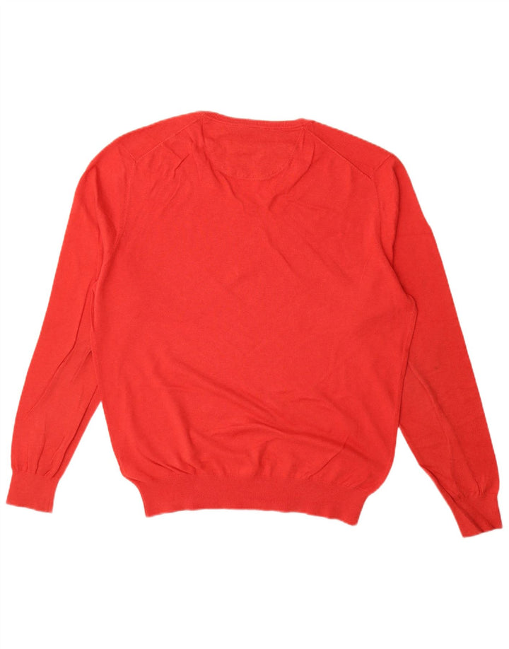 MASSIMO DUTTI Ανδρικό πουλόβερ με λαιμόκοψη με V λαιμόκοψη Μεγάλο κόκκινο κασμίρ