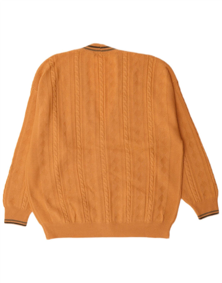 Ανδρικό πουλόβερ ζακέτα IL GRANCHIO Μεγάλο κίτρινο παρθένο μαλλί Classic