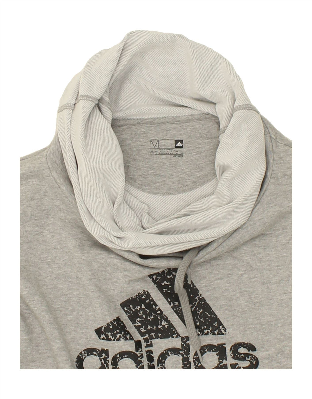 ADIDAS Womens Graphic Sweatshirt Jumper UK 14 Medium Grey Cotton Vintage Adidas and Second-Hand Adidas from Messina Hembry 