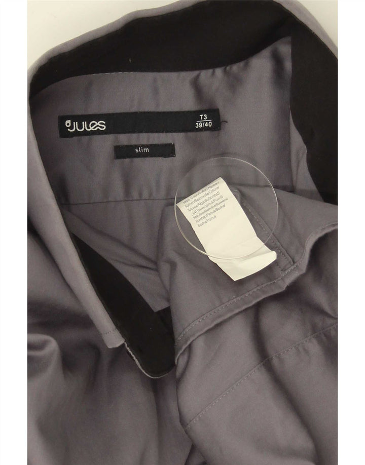 Ανδρικό πουκάμισο Jules Slim Fit Μέγεθος 39/40 Μεσαίο Γκρι βαμβακερό