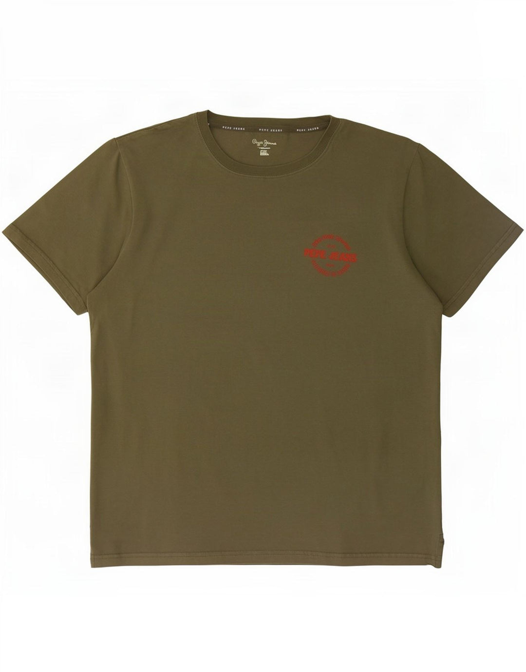 PEPE Jeans Ανδρικό T-Shirt κανονικό Top μεγάλο χακί βαμβακερό
