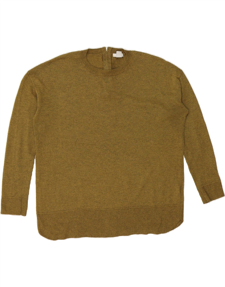 H&M Womens Oversized Crew Neck Jumper Sweater UK 14 Medium Khaki Polyester Vintage H&M and Second-Hand H&M from Messina Hembry 