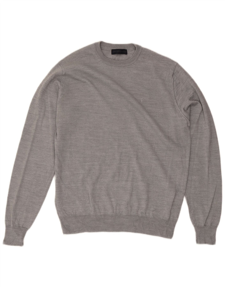 Ανδρικό πουλόβερ Trussardi Crew Neck Jumper από μεσαίο γκρι μαλλί