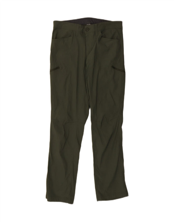 EDDIE BAUER Womens Straight Cargo Trousers W32 L32 Green Nylon Vintage Eddie Bauer and Second-Hand Eddie Bauer from Messina Hembry 
